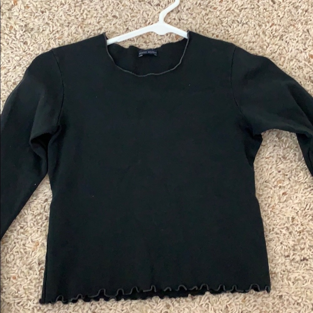 Brandy Melville Black Ruffled Top
